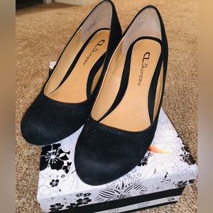 CL by Laundry Black Nima Wedges Heels